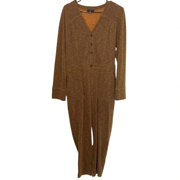 Anthropologie Current Air Heathered Orange Jumpsuit Medium - Picture 5 of 9